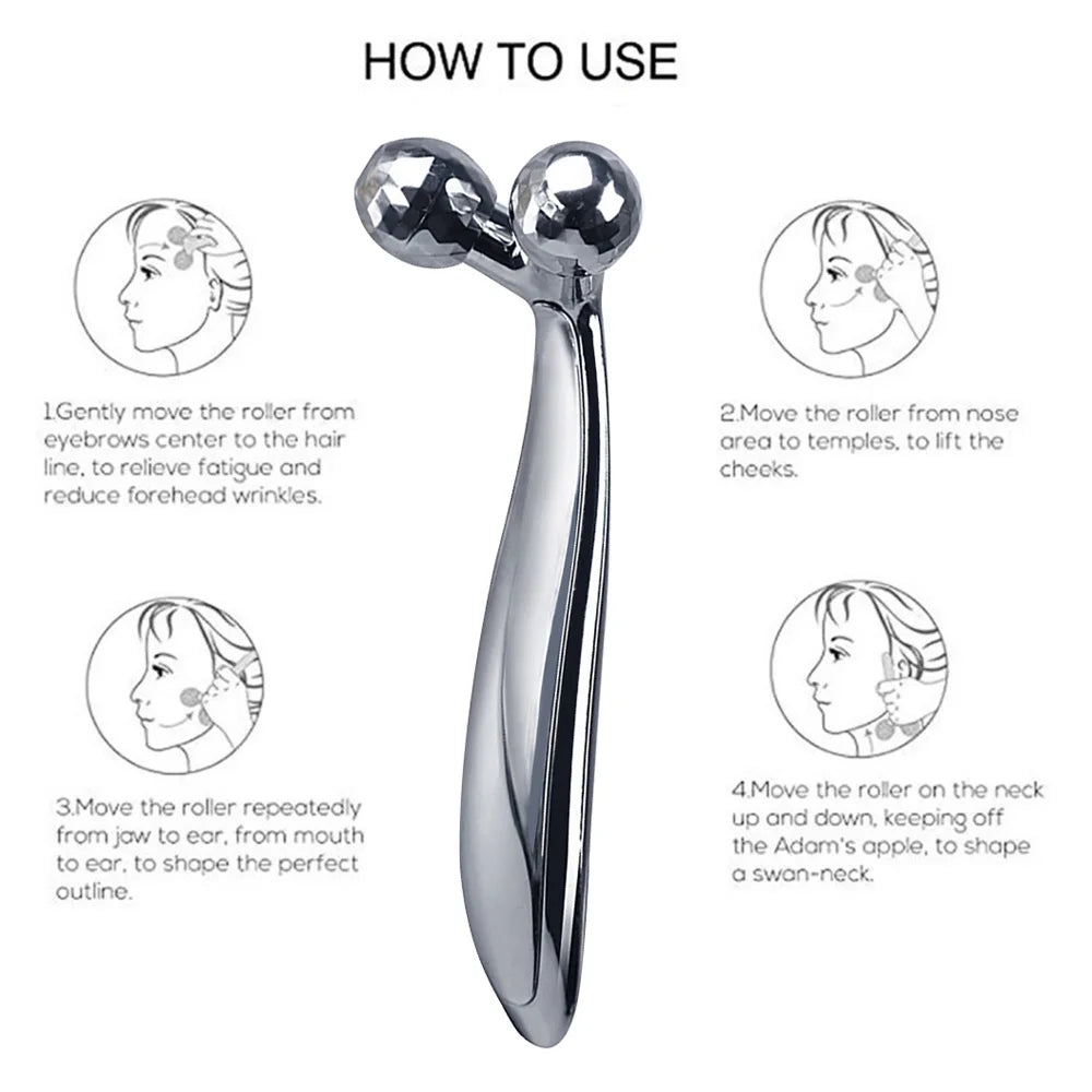 360° Rotation Silver Massager for Slim Face 