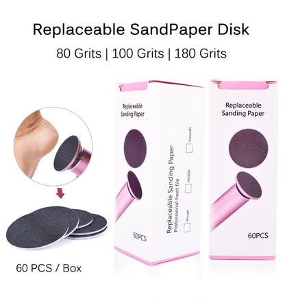 Replacement sandpaper disc for electric foot file