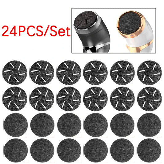 Set of 24 sandpaper discs for pedicure