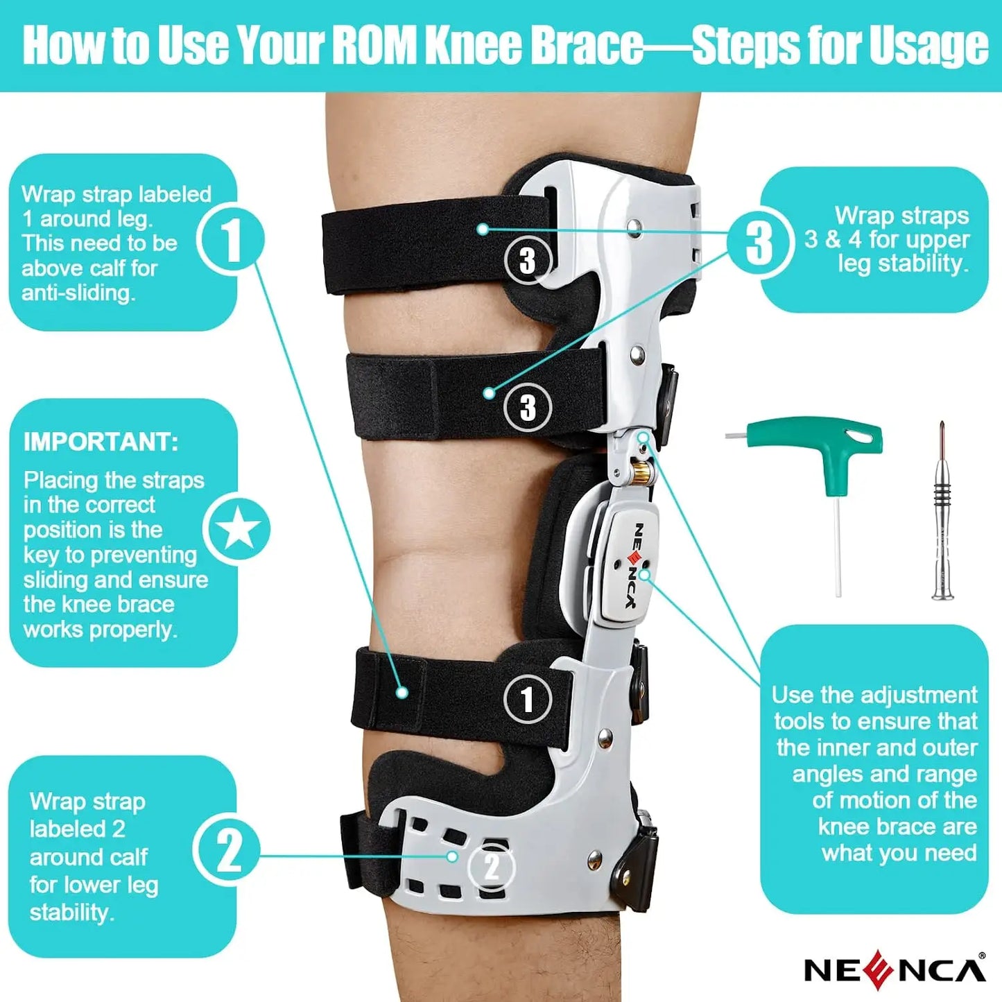 NEENCA-OA Unloader-Kniestütze, Unterstützung bei Arthritis