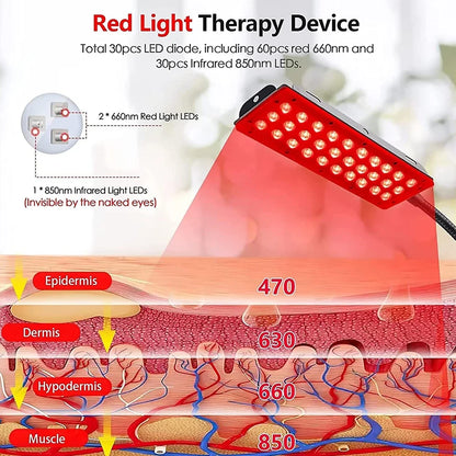 Red Light Therapy Device with Adjustable Stand