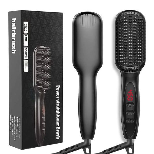 UKLISS-Heated Hair Straightener Comb for Men Women