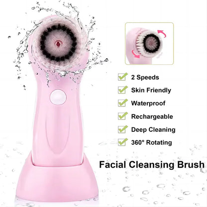 Electric facial cleansing brush