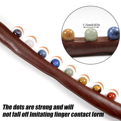 Guasha Massage Stick 10 Diversified Stone Beads 