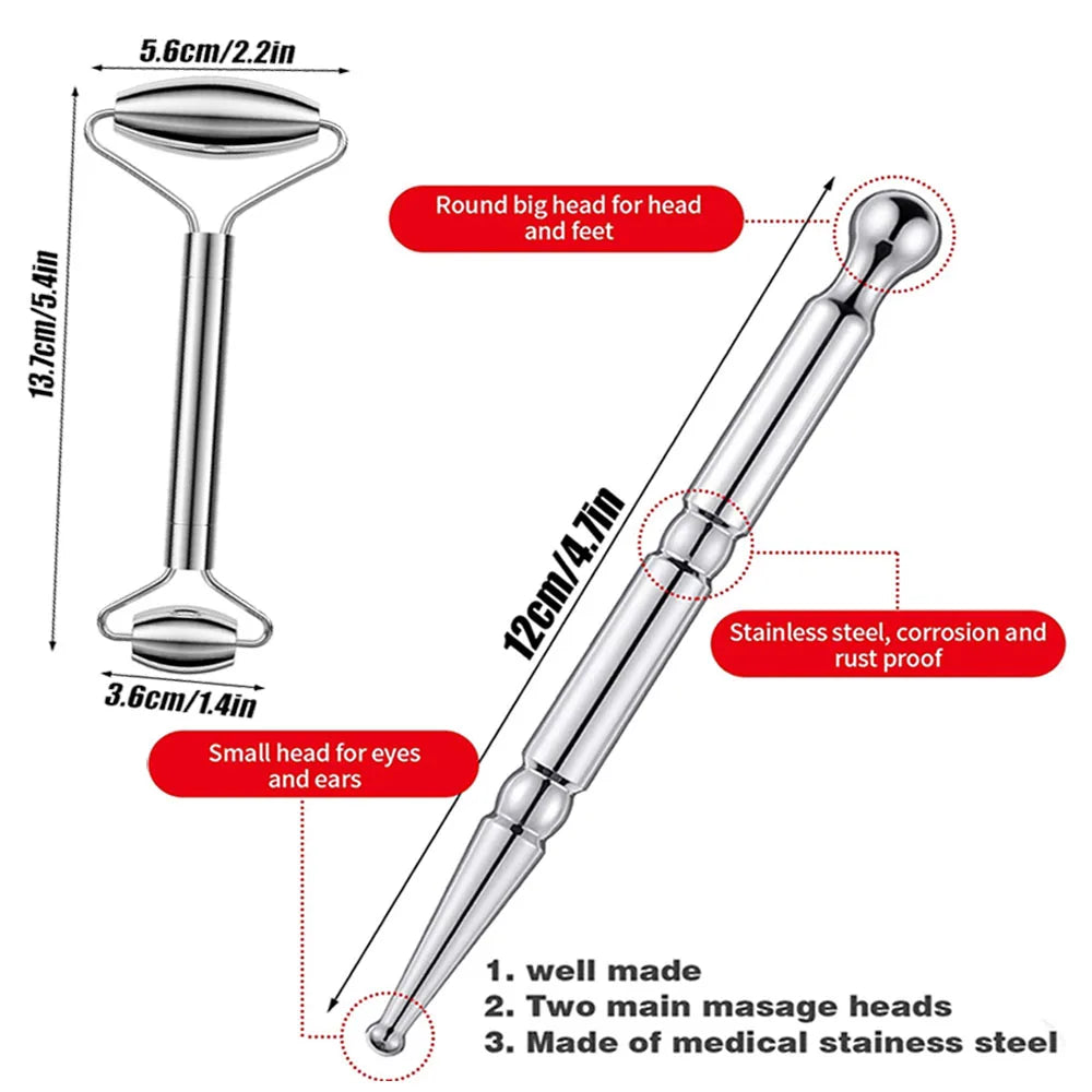 Gua-Sha-Rollenset aus Edelstahl