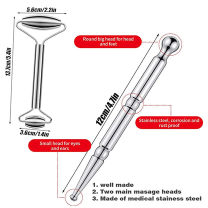 Gua-Sha-Rollenset aus Edelstahl