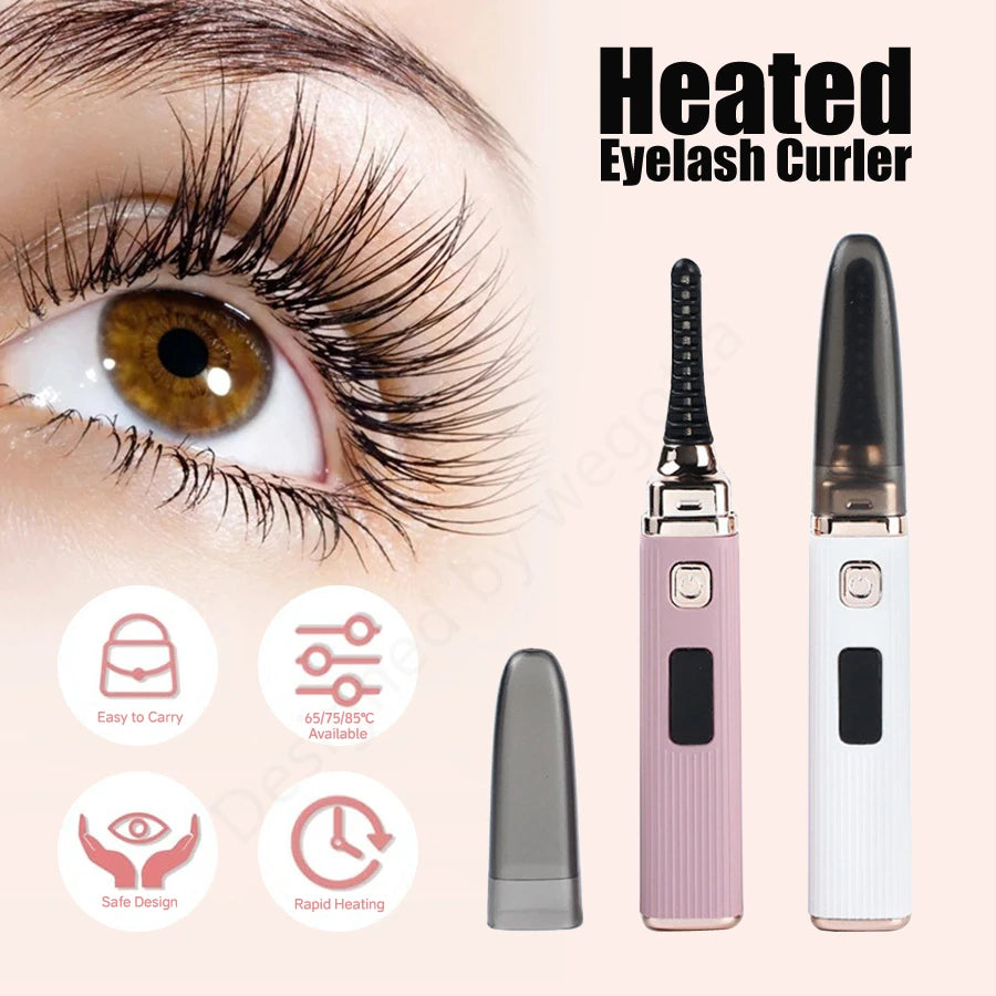 Rechargeable heated eyelash curler