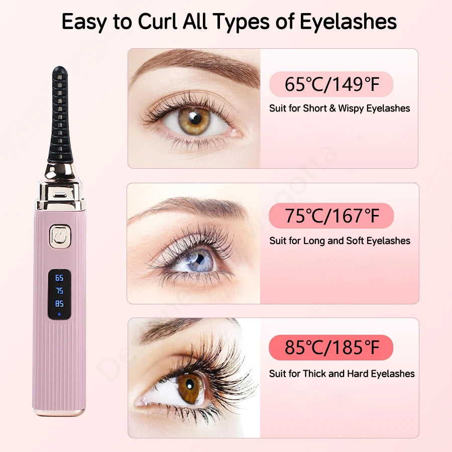 Rechargeable heated eyelash curler