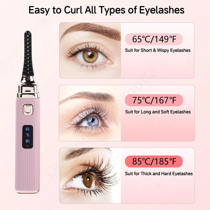 Rechargeable heated eyelash curler