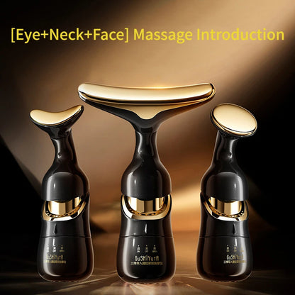 3-in-1-Mikrostrom-Gesichtsmassagegerät, Gesichts-Hals-Augen-Massage