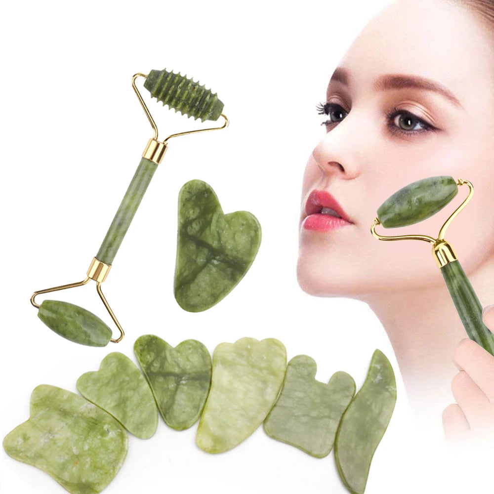 Gua Sha/jade massager kit for facial care -2 pieces