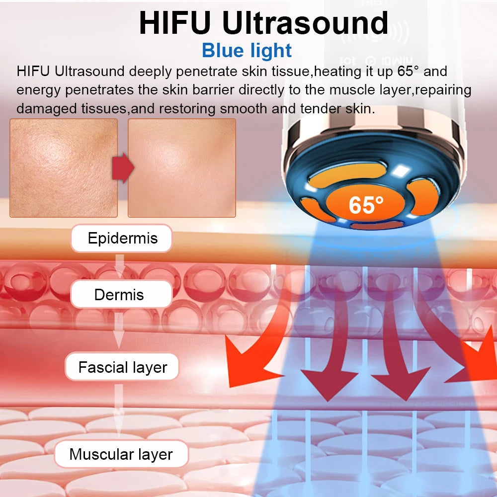 HIFU Ultrasonic Facial Massager for Face Skin Lifting