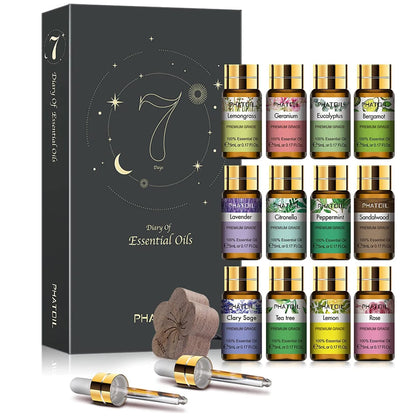 PHATOIL Set mit rein natürlichen Aromatherapie-ätherischen Ölen