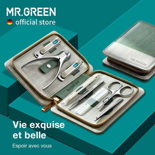 MR.GREEN-Ensemble de Manucure et Pédicure en Acier Inoxydable