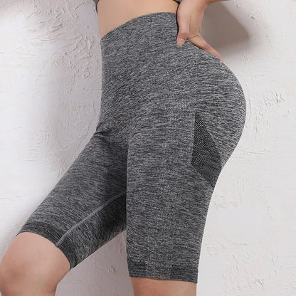 Women's High Waist Elastic Yoga Shorts