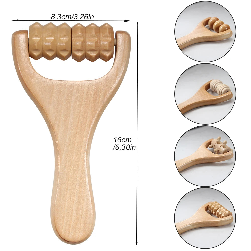 Wooden massage roller, multifunctional body roller