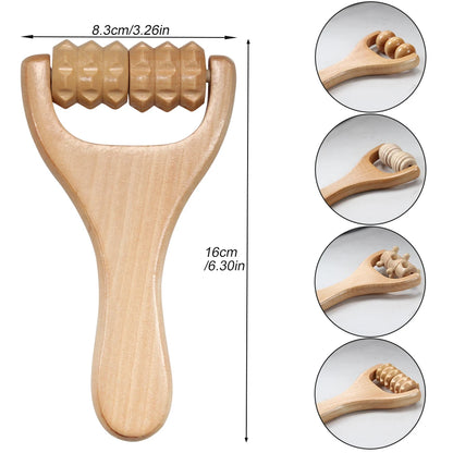 Wooden massage roller, multifunctional body roller