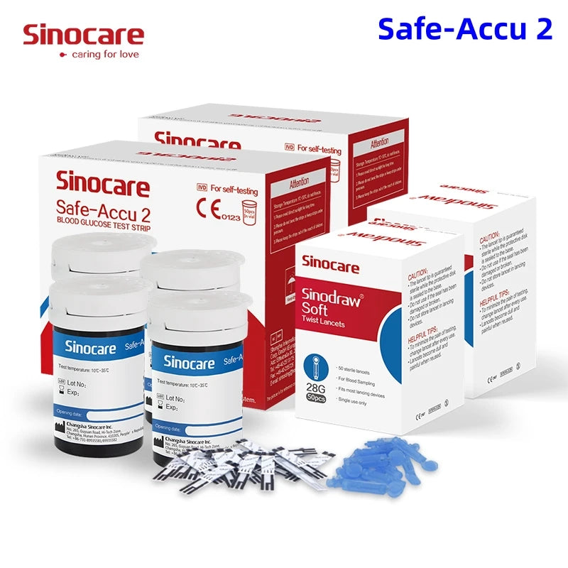 Sinocare Safe Accu2 - Blutzuckerteststreifen 50/100/200/300/400 Stück