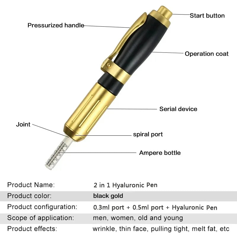 Einstellbarer Druckstift, Hyaluronsäure