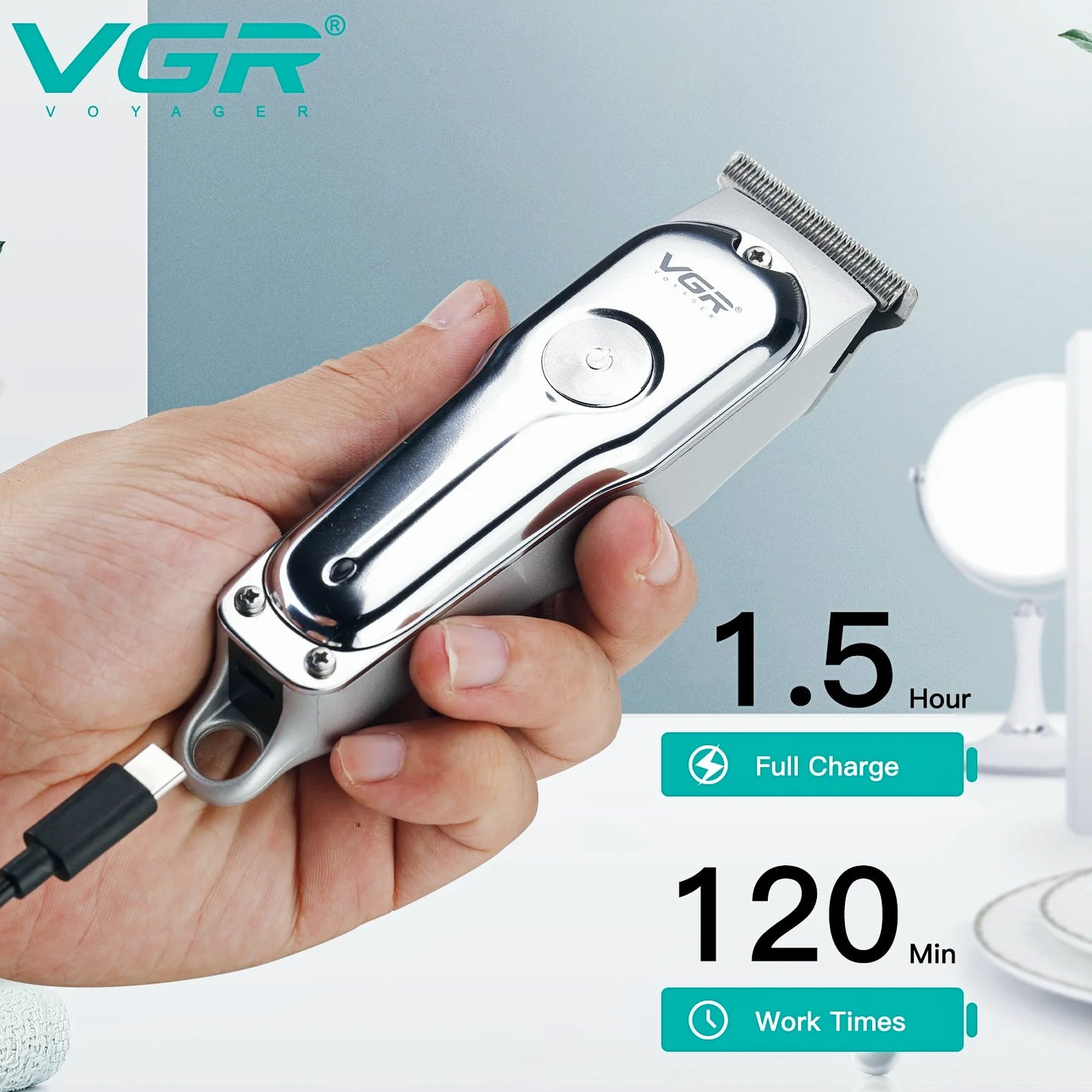 VGR-Professional Hair Clipper for Men V-071