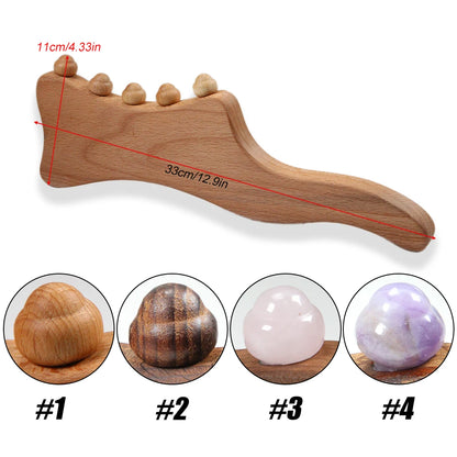 Portable wooden massage stick 